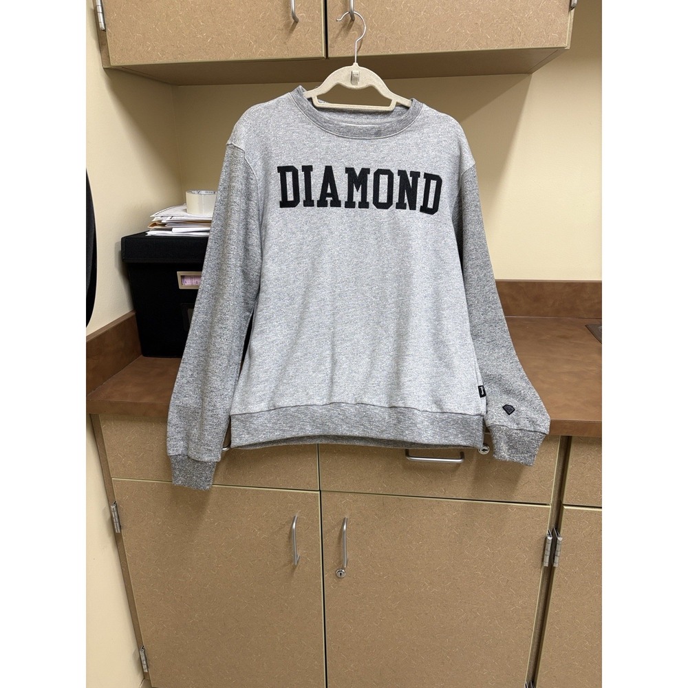 Diamond Supply Co. Gray‎ Fleece Logo Crew Neck Pullover Sweatshirt Men's Size S
